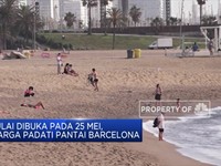 Masuki New Normal, Pantai Barcelona Ramai Pengunjung