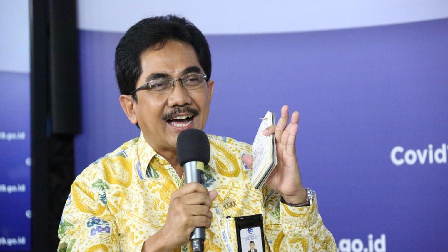 Direktur Jenderal Informasi dan Komunikasi Publik, Kementerian Komunikasi dan Informatika, Widodo Muktiyo saat talkshow di BNPB.