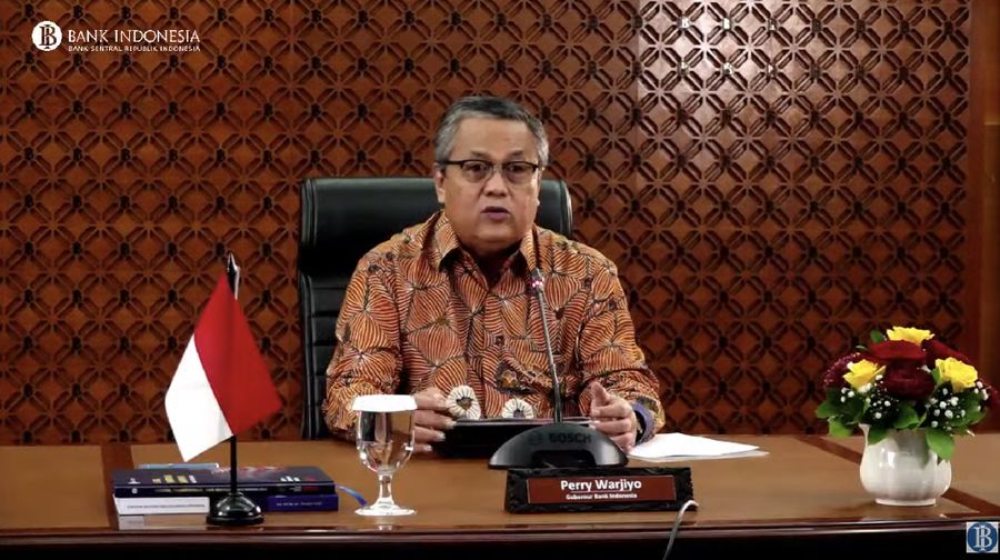 Gubernur Bank Indonesia Perry Warjiyo manyapaikan terkait kondisi ekonomi terkini (Youtube Bank Indonesia)