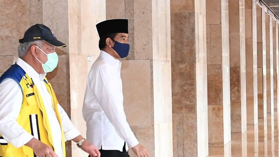 Jokowi tinjau kesiapan penerapan prosedur standar New Normal di sarana ibadah. Biro Pers Sekretariat Presiden
