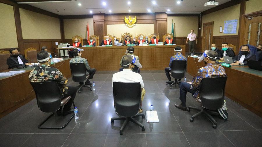 Sidang Perdana Jiwasraya. CNBC Indonesia/Andrean Kristianto