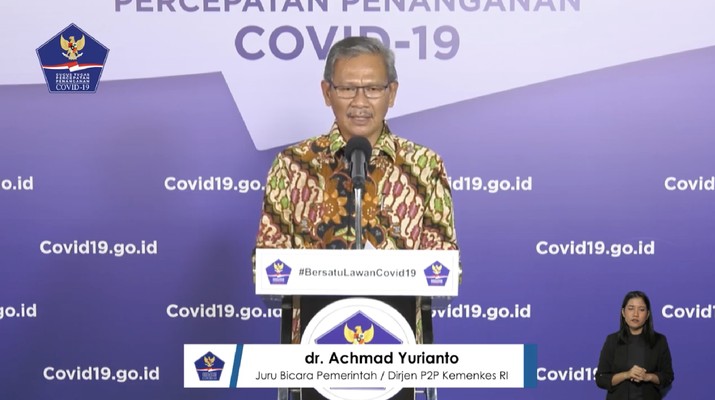 Achmad Yurianto selaku Juru Bicara Pemerintah Covid-19. (Dok: BNPB)