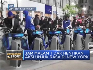 Jam Malam Tidak Hentikan Aksi Unjuk Rasa di New York