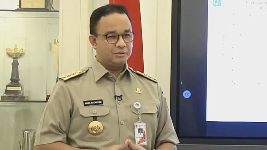 Anies Baswedan, Konferensi Pers Status Pembatasan Sosial Berskala Besar (PSBB) DKI Jakarta. Ist