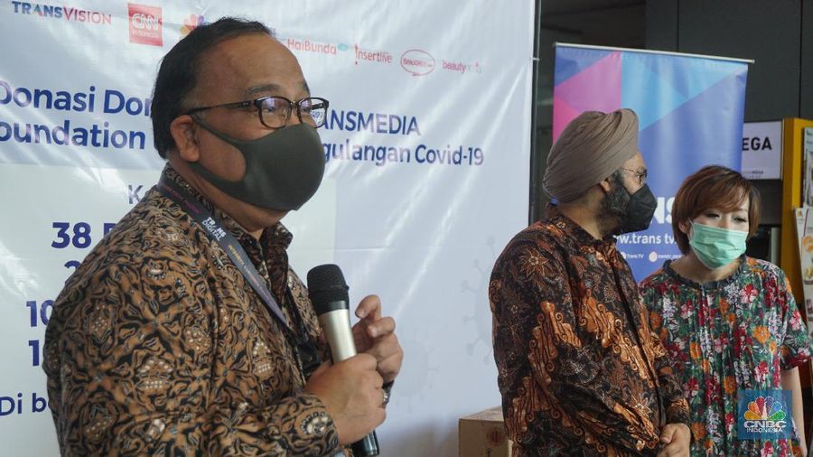 Dompet Amal TRANSMEDIA bersama CT ARSA Foundation Salurkan Donasi Tahap ke-6 untuk Penanganan Covid-19. CNBC Indonesia/Tri Susilo