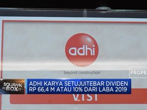 Adhi Karya Tebar Dividen Rp 66,4 M