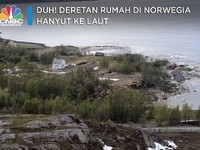 Duh! Deretan Rumah di Norwegia ini Terseret Longsor ke Laut