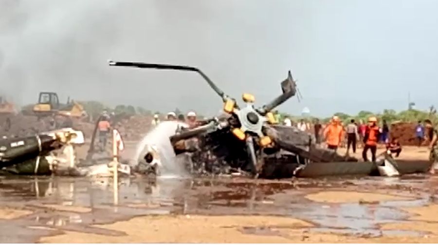 Kecelakaan Helikopter Jatuh di Kawasan Industri Kendal (Tangkapan Layar Video/ist)