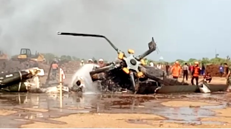 Kecelakaan Helikopter Jatuh di Kawasan Industri Kendal (Tangkapan Layar Video/ist)