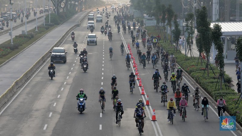 Pesepada di Car Free Day (CNBC Indonesia/Muhammad Sabki)