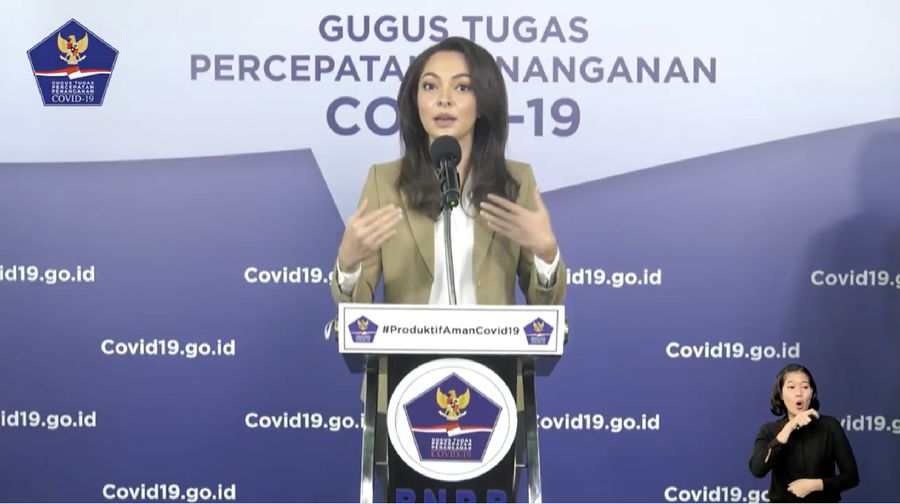 Tim Komunikasi Publik Gugus Tugas, Reisa Broto Asmoro (Tangkapan Layar Youtube BNPB Indonesia)