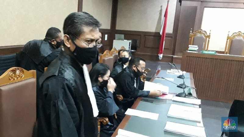 Benny Tjokrosaputro jalani sidang ke duadugaan korupsi PT Asuransi Jiwasraya di Pengadilan Negeri Tindak Pidana Korupsi Jakarta Pusat. (CNBC Indonesia/ Ferry Sandi)