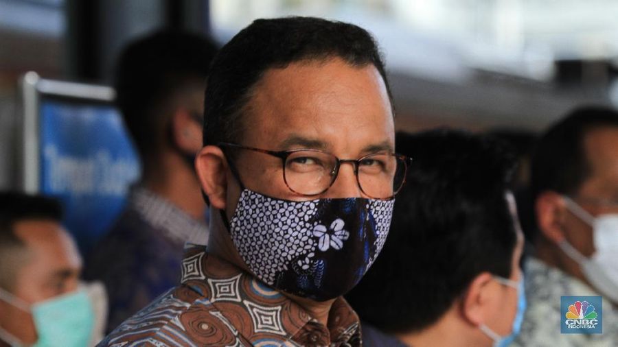 Gubernur DKI Jakarta Anies Baswedan. saat peresmian staisun terpadu Tanah Abang, Rabu (17/6/2020) (²©²ÊÍøÕ¾/ Tri Susilo)