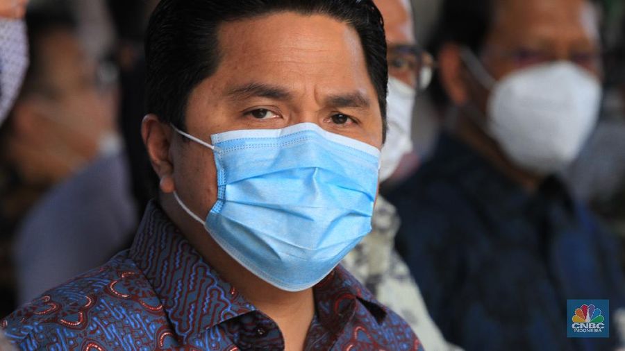 Menteri BUMN Erick Thohir saat peresmian staisun terpadu Tanah Abang, Rabu (17/6/2020) (²©²ÊÍøÕ¾/ Tri Susilo)