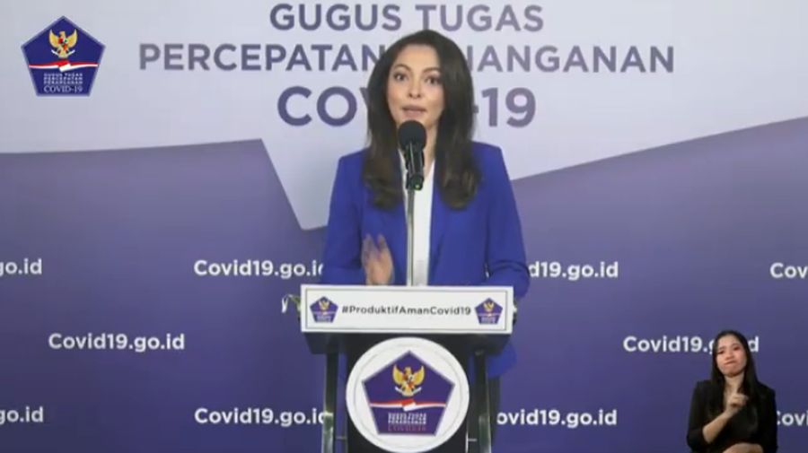 Tim Komunikasi Publik Gugus Tugas, Reisa Broto Asmoro (Tangkapan Layar Youtube BNPB Indonesia)