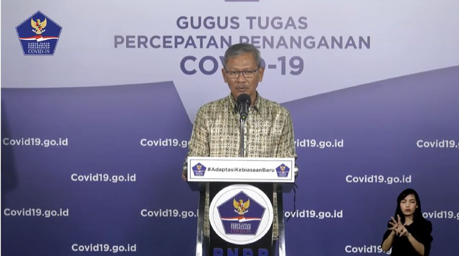 Juru Bicara Pemerintah untuk Covid-19 Achmad Yurianto (Tangkapan Layar Youtube BNPB Indonesia)