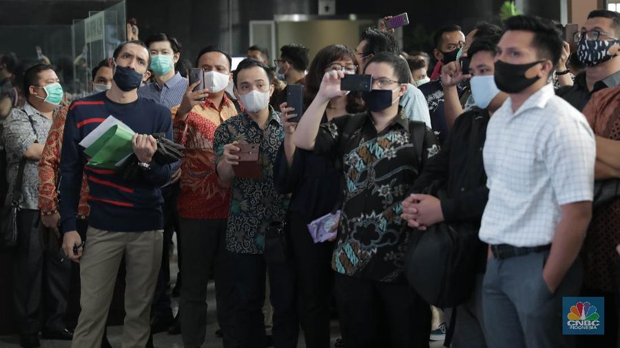 Nasabah Indosurya saat sidang Verifikasi Bilyet di Pengadilan Negeri Jakarta Pusat  (CNBC Indonesia/ Muhammad Sabki)
