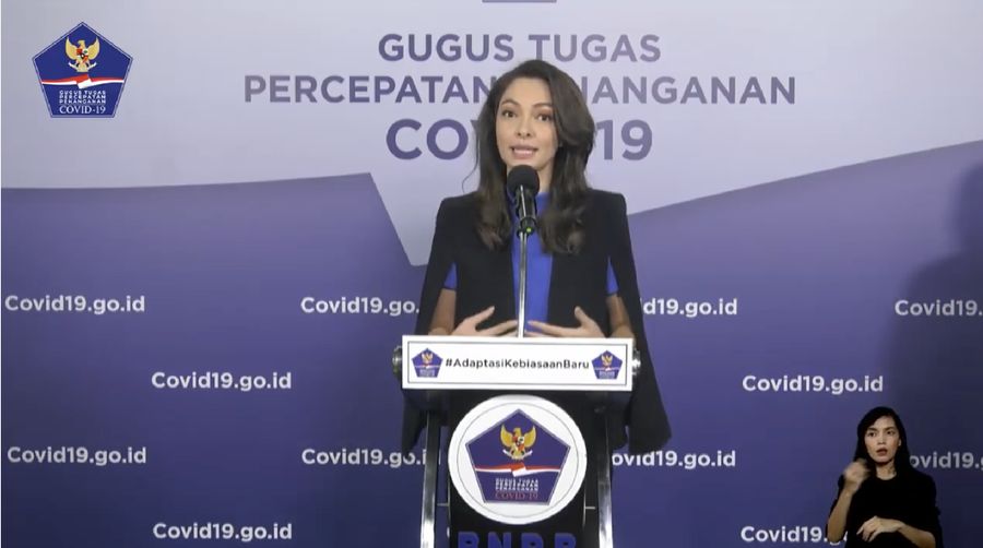 Tim Komunikasi Publik Gugus Tugas, Reisa Broto Asmoro (Tangkapan Layar Youtube BNPB Indonesia)