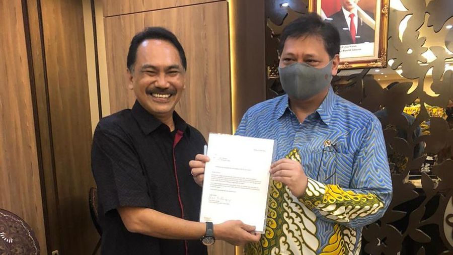Rizal Malarangeng dan Ketum Golkar Airlangga Hartarto/Istimewa/Golkar