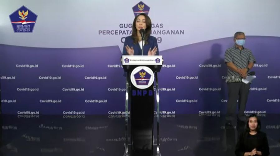 Tim Komunikasi Publik Gugus Tugas, Reisa Broto Asmoro (Tangkapan Layar Youtube BNPB Indonesia)