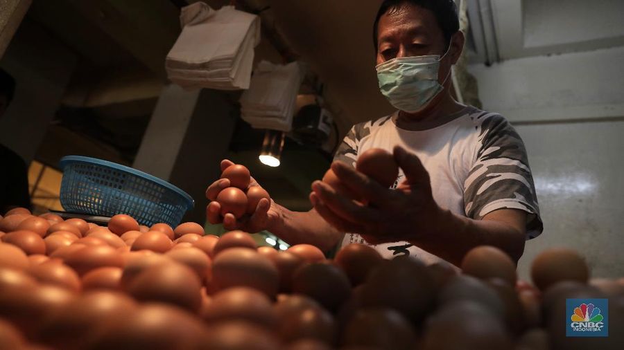 Pasar kebayoran Lama. (CNBC Indonesia/ Muhammad Sabki)