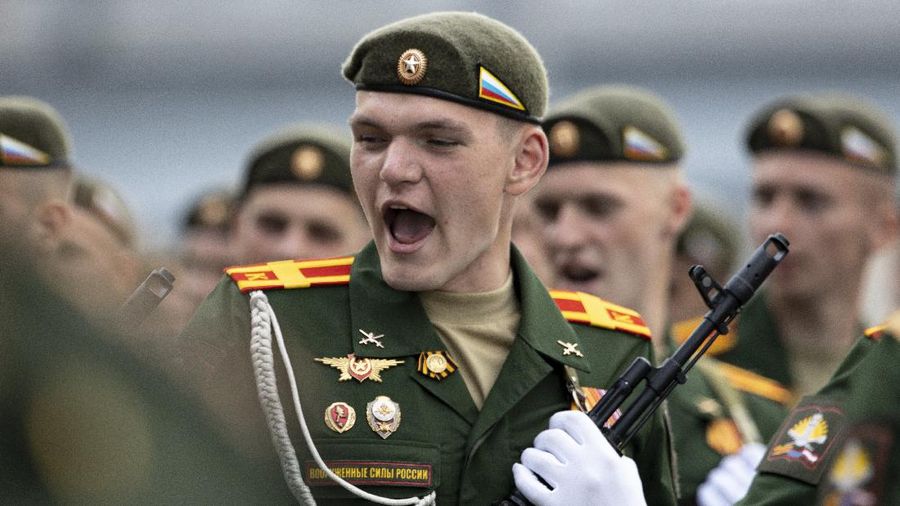 Rusia Gelar Parade Militer. AP/Dmitri Lovetsky