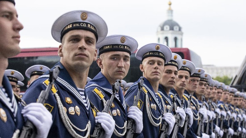 Rusia Gelar Parade Militer. AP/Dmitri Lovetsky