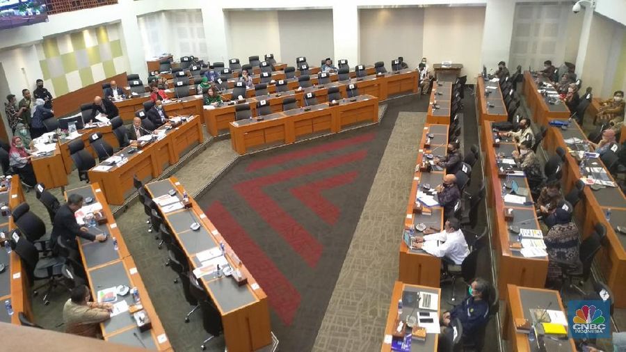 Rapat Badan Anggaran DPR. CNBC Indonesia/Cantika Dinda