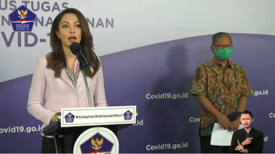 Tim Komunikasi Publik Gugus Tugas, Reisa Broto Asmoro (Tangkapan Layar Youtube BNPB Indonesia)