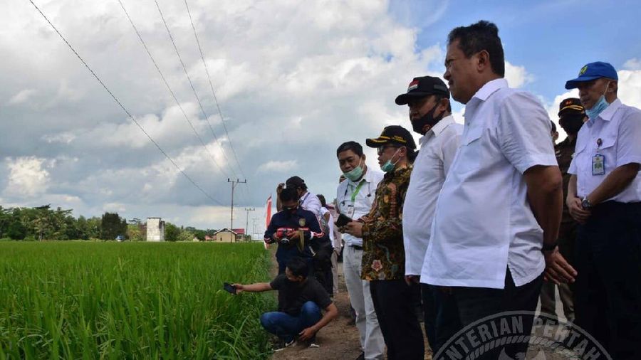 Wamenhan Sakti Wahyu Trenggono Bersama Wamen LHK Tinjau Lahan