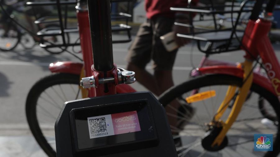 Layanan Bike Sharing berbasis aplikasi untuk masyarakat perkotaan. CNBC Indonesia/Tri Susilo