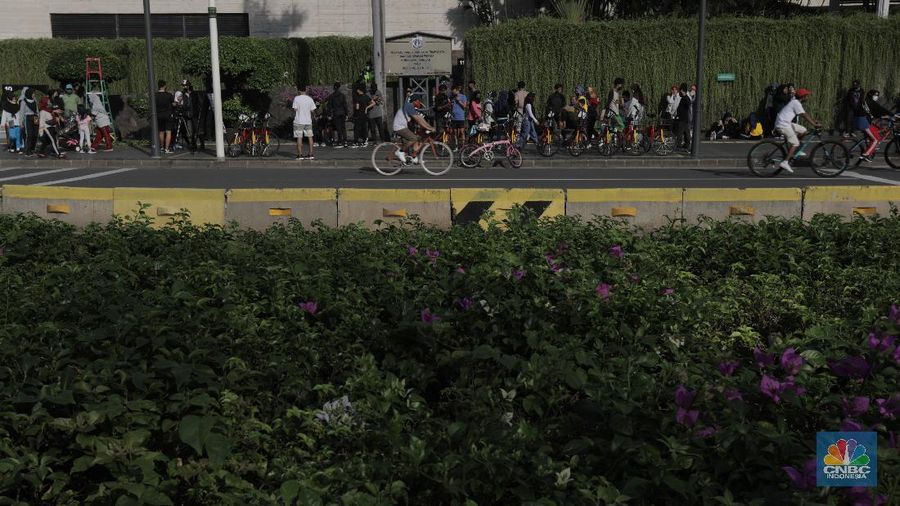 Layanan Bike Sharing berbasis aplikasi untuk masyarakat perkotaan. CNBC Indonesia/Tri Susilo