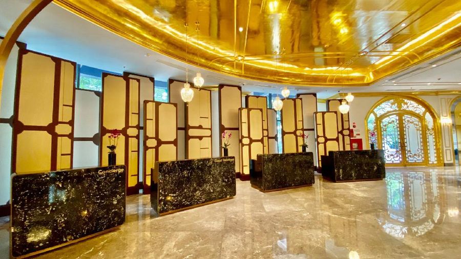 Hotel berlapis emas di Dolce Hanoi Golden Lake (Tangkapan Layar Facebook Dolce by Wyndham Hanoi Golden Lake @dolcebywyndhamhanoigoldenlake)
