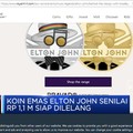 Koin Emas Elton John Dilelang Senilai Rp 1,1 Miliar