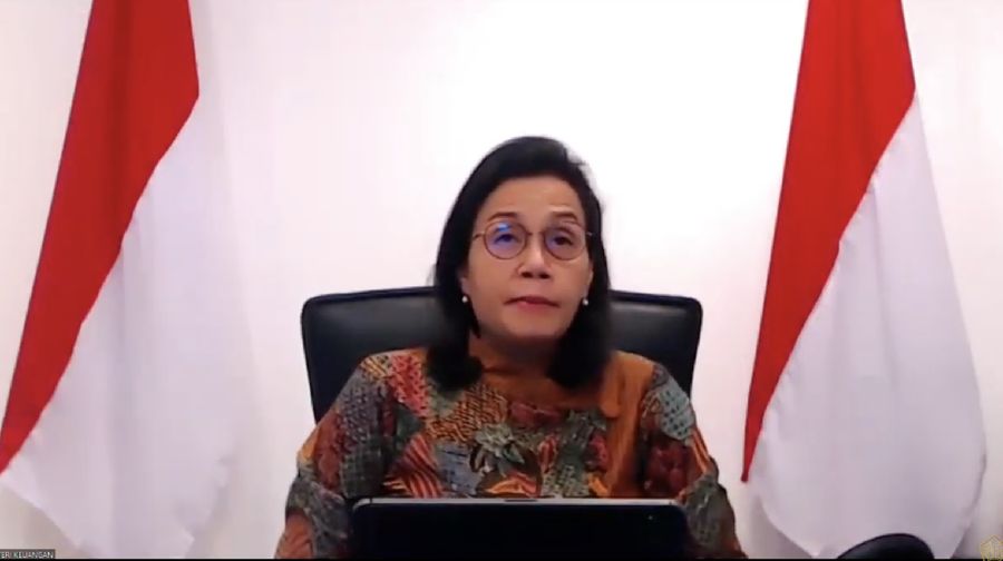 Menteri Keuangan Sri Mulyani memberikan Keterangan Pers Mengenai Burden Sharing Antara Pemerintah dan Bank Indonesia(Tangkapan Layar Youtube Kemenkeu RI)