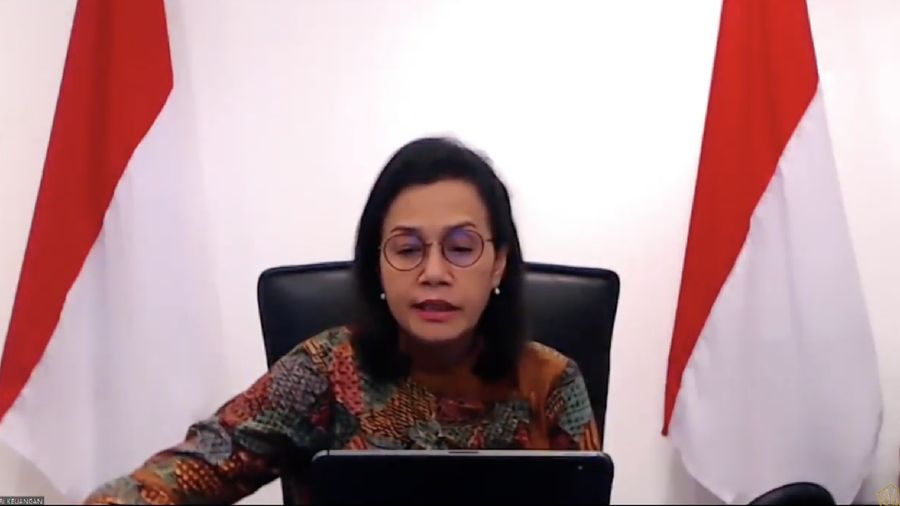 Menteri Keuangan Sri Mulyani memberikan Keterangan Pers Mengenai Burden Sharing Antara Pemerintah dan Bank Indonesia(Tangkapan Layar Youtube Kemenkeu RI)