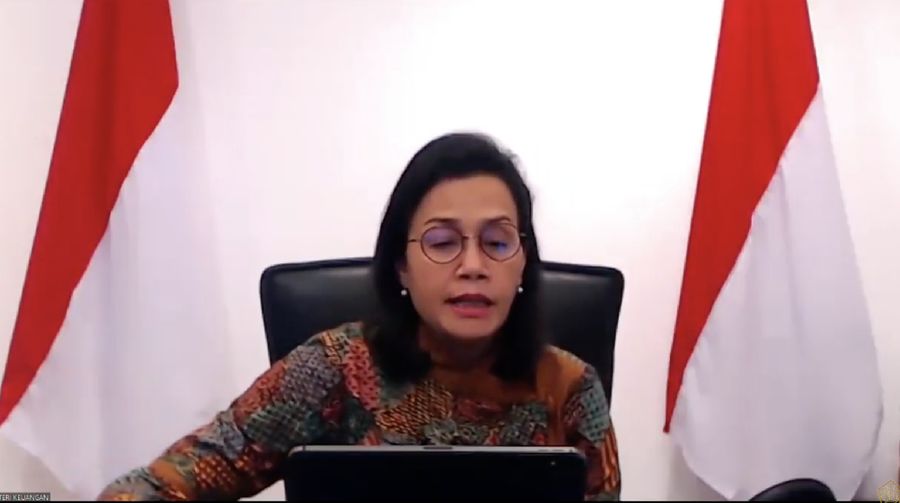 Menteri Keuangan Sri Mulyani memberikan Keterangan Pers Mengenai Burden Sharing Antara Pemerintah dan Bank Indonesia(Tangkapan Layar Youtube Kemenkeu RI)