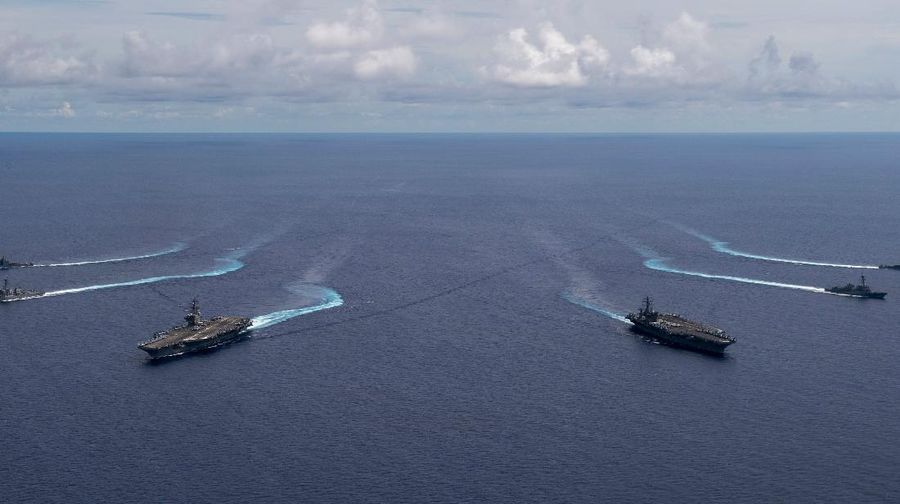 Militer AS di Laut Cina Selatan (Tangkapan layar twitter @USPacificFleet)
