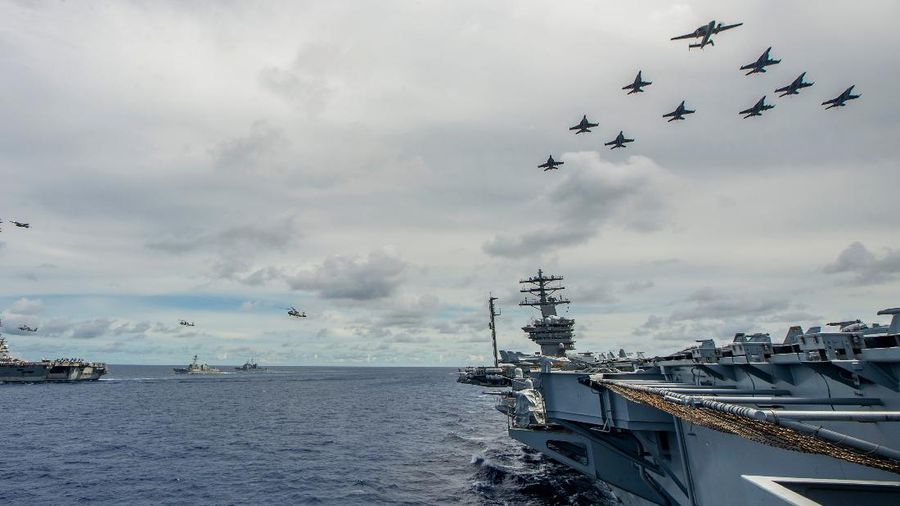 Militer AS di Laut Cina Selatan (Tangkapan layar twitter @USPacificFleet)