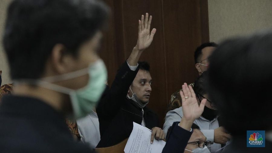 Suasana sidang lanjutan Penundaan Kewajiban Pembayaran Utang (PKPU) oleh Koperasi Simpan Pinjam (KSP) Indosurya di Pengadilan Negeri Jakarta Pusat, Rabu (8/7/2020). (CNBC Indonesia/ Tri Susilo)