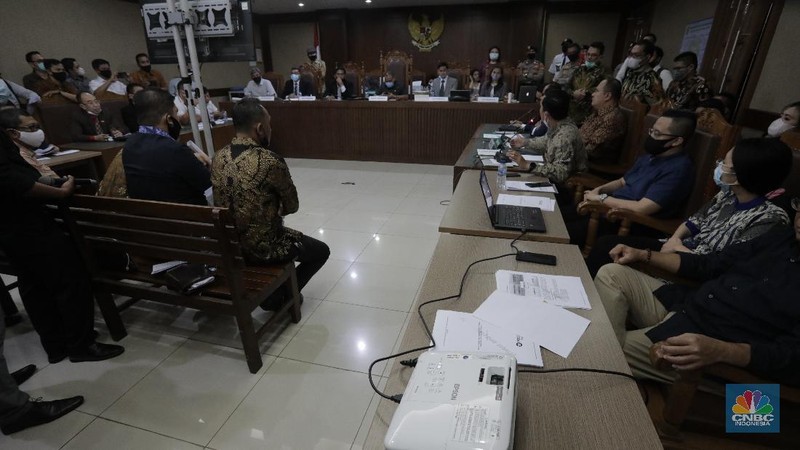 Suasana sidang lanjutan Penundaan Kewajiban Pembayaran Utang (PKPU) oleh Koperasi Simpan Pinjam (KSP) Indosurya di Pengadilan Negeri Jakarta Pusat, Rabu (8/7/2020). (CNBC Indonesia/ Tri Susilo)