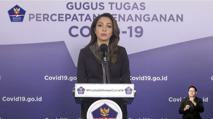 Tim Komunikasi Publik Gugus Tugas, Reisa Broto Asmoro (Tangkapan Layar Youtube BNPB Indonesia)