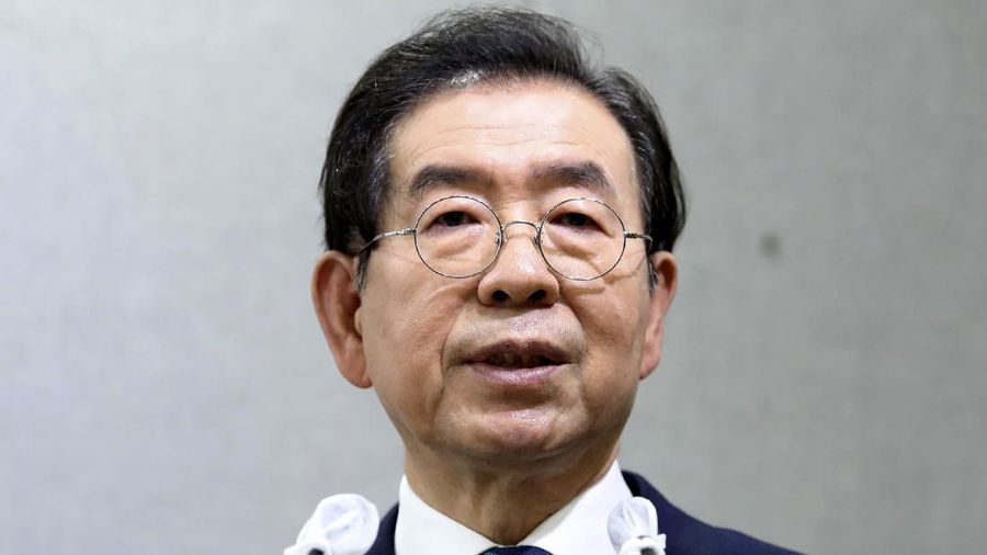 Seoul Mayor Park Won-soon speaks during a press conference at Seoul City Hall in Seoul, South Korea Wednesday, July 8, 2020. Police on Thursday, July 9, said the mayor of South Korean capital Seoul has been reported missing and search operations are underway. (Cheon Jin-hwan/Newsis via AP)