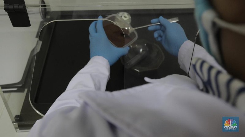 Tim Peneliti Fisika LIPI, Puspitek Tangerang Selatan berhasil mengembangkan masker kain disinfektor berlapis tembaga yang mampu membunuh virus Covid-19 dalam waktu 4 jam.  Jumat (10/7/20). CNBC Indonesia/Tri Susilo Lembaga Ilmu Pengetahuan Indonesia (LIPI) melakukan riset pada masker kain sebagai upaya penanganan Covid-19 di Indonesia. Inovasi masker ini diperuntukan bagi masyarakat umum, bukan tenaga medis. Peneliti Pusat Penelitian Fisika LIPI Deni Shidqi Khaerudini menyatakan, timnya sedang mengembangkan masker kain disinfektor berbasis lapisan tembaga yang diyakini anti Covid-19. Ini berdasarkan beberapa penelitian terkait tembaga sebagai anti-microbial agent. Penelitian tersebut di antaranya menunjukkan bahwa tembaga telah dikenal sebagai anti-microbial agent (agen anti mikroba) sejak zaman Mesir dan Yunani kuno, seperti untuk perawatan luka dan sterilisasi air. Selain itu, ditemukan terjadinya perusakan bakteri maupun virus akibat kontak dengan tembaga (contact killer), meski berbeda-beda tergantung jenis mikroorganisme. Secara umum, mekanisme perusakan terjadi dengan ion-ion tembaga yang mudah terlepas setelah bakteri atau virus menempel pada lapisan tembaga. Hal ini mengakibatkan kerusakan pada dinding sel dan degradasi DNA atau RNA, sehingga mikroba tidak mampu reproduksi yang berujung pada kematian sel tersebut. Terkait SARS-CoV-2 atau virus corona penyebab Covid-19, penelitian terbaru menunjukkan bahwa virus corona hanya mampu bertahan selama 4 jam di permukaan tembaga. Riset ini juga didasari efektivitas penyaringan (filter) mikroorganisme terhadap masker kain yang selama ini umum digunakan masyarakat untuk mencegah penularan Covid-19. Diketahui, virus corona berdiameter 0,065-0,125 mikron. Penelitian efektivitas filter masker kain didasarkan pada mikroorganisme B. Atrophaeus yang berdiameter 0,9-1,25 mikron. Hasilnya, masker kain satu lapis memiliki kemampuan filter 69,42 persen dan yang dua lapis sebesar 70,66 persen. Dengan demikian, jika dibandingkan dengan virus corona yang memiliki diameter 10 kali lipat lebih kecil dari bakteri B. Atrophaeus, maka kemampuan filter masker kain terhadap virus corona jauh lebih rendah. (CNBC Indonesia/ Tri Susilo)