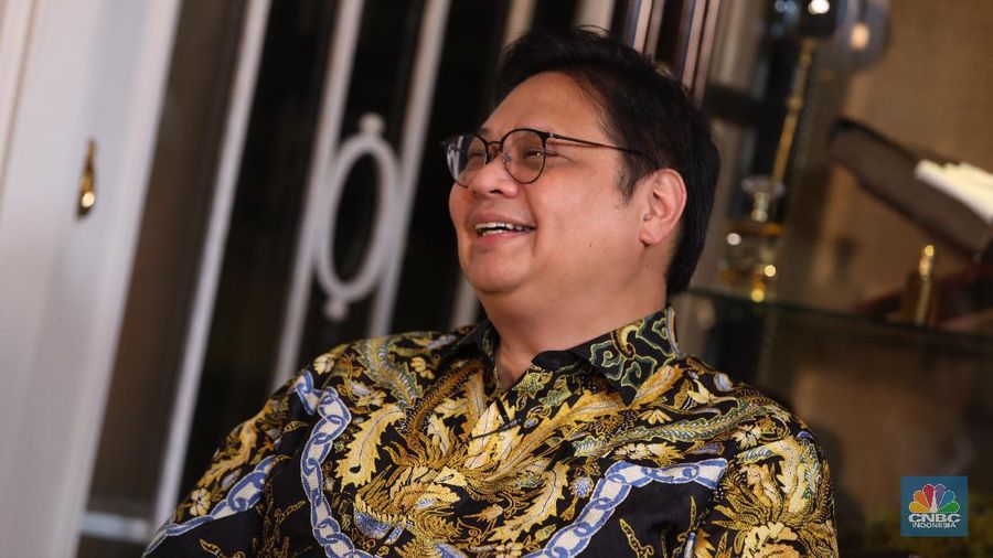 Menko Perekonomian Airlangga Hartarto (CNBC Indonesia/Muhammad Sabki)