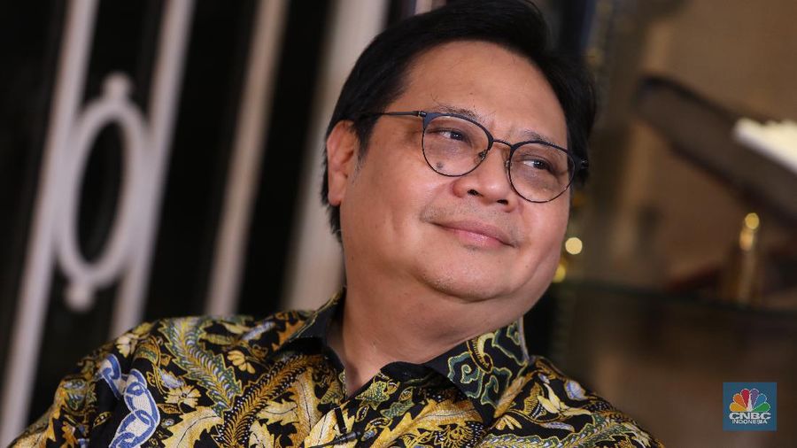 Menko Perekonomian Airlangga Hartarto (CNBC Indonesia/Muhammad Sabki)