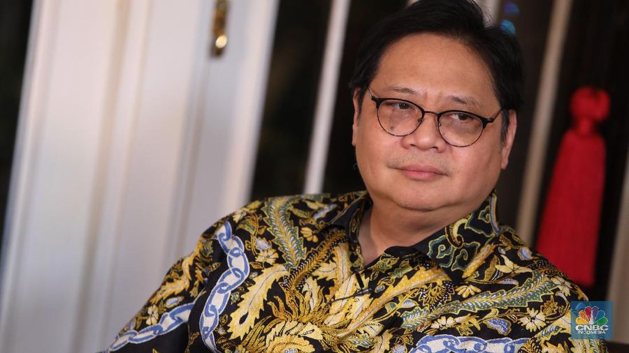 Menko Perekonomian Airlangga Hartarto (CNBC Indonesia/Muhammad Sabki)