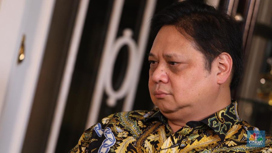 Menko Perekonomian Airlangga Hartarto (CNBC Indonesia/Muhammad Sabki)