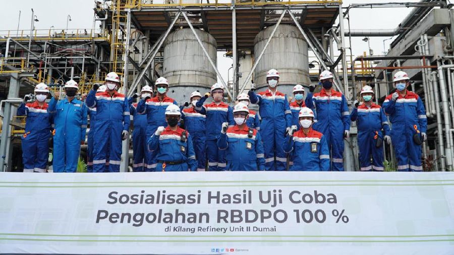 Berhasil Uji Coba Pengolahan 100% Minyak Kelapa Sawit menjadi Green Energy, Pertamina Siap Produksi D-100 Pertama di Indonesia. Ist