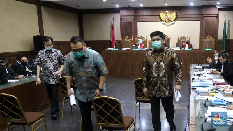Lanjutan sidang Jiwasraya di PN. Jakarta Pusat. (CNBC Indonesia/Andrean Kristianto)